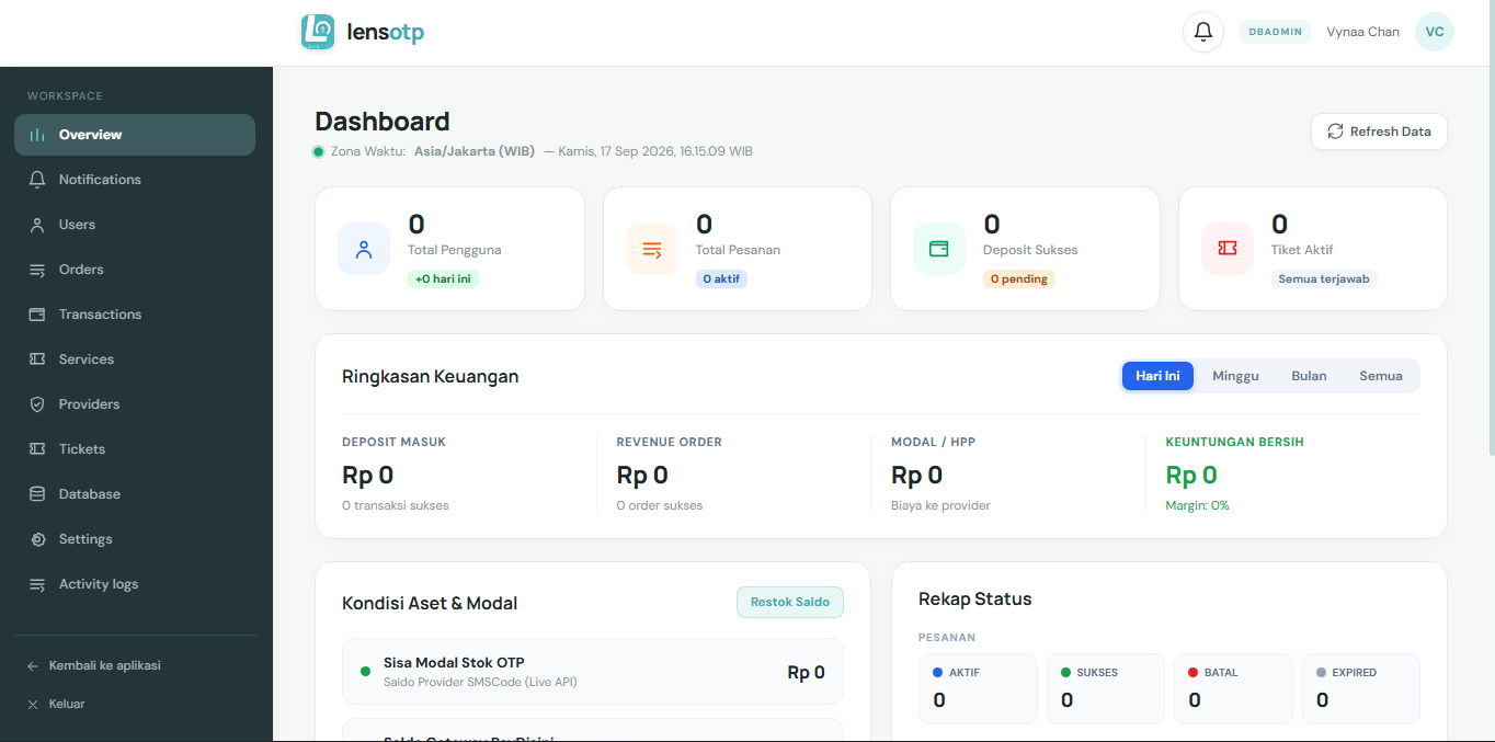 Source Code Website Lens OTP - Layanan Nomor Virtual dan Verifikasi SMS OTP Instant screenshot 3